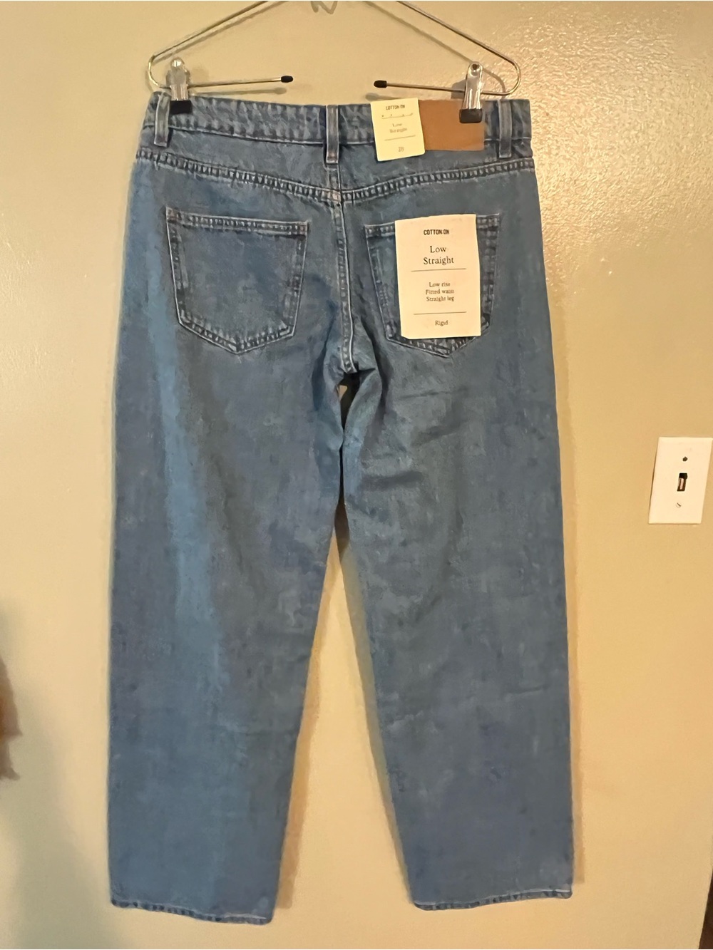 Cotton On Women’s Low Rise Straight Blue Jeans Baggy Look 28/33 NWT